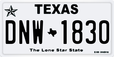 TX license plate DNW1830