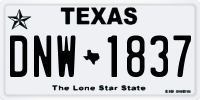 TX license plate DNW1837