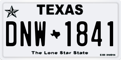 TX license plate DNW1841