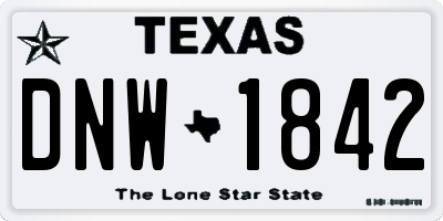 TX license plate DNW1842