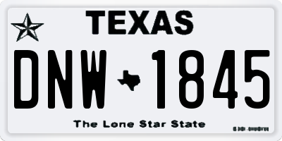 TX license plate DNW1845
