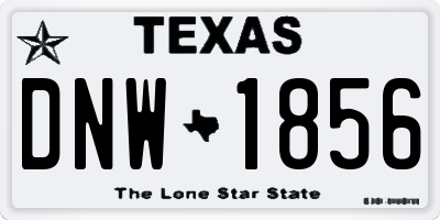 TX license plate DNW1856