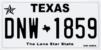 TX license plate DNW1859