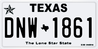 TX license plate DNW1861