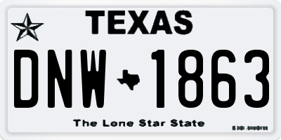 TX license plate DNW1863