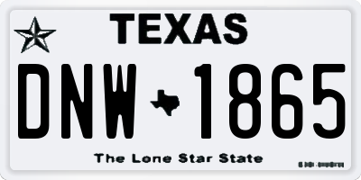 TX license plate DNW1865