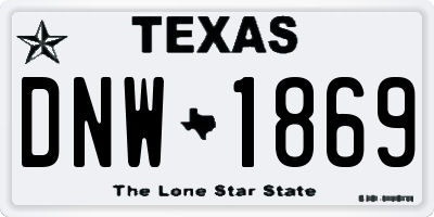 TX license plate DNW1869