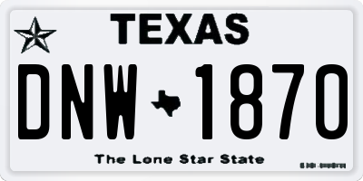 TX license plate DNW1870
