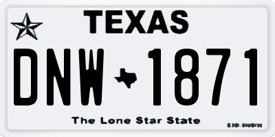 TX license plate DNW1871