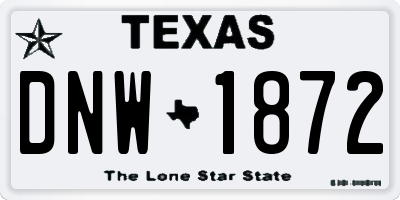 TX license plate DNW1872