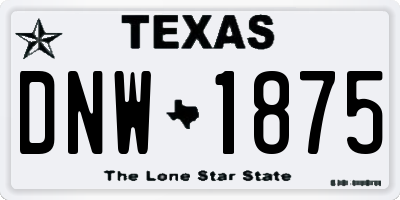 TX license plate DNW1875