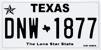 TX license plate DNW1877