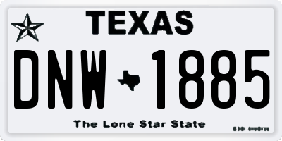 TX license plate DNW1885