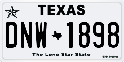 TX license plate DNW1898