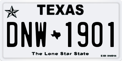 TX license plate DNW1901