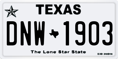 TX license plate DNW1903