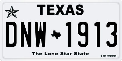 TX license plate DNW1913
