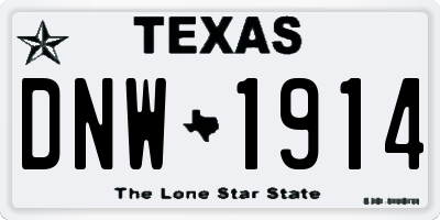 TX license plate DNW1914