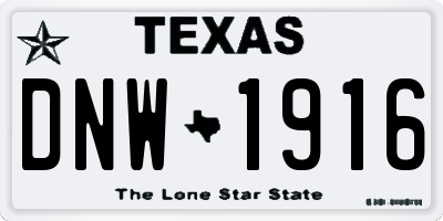 TX license plate DNW1916
