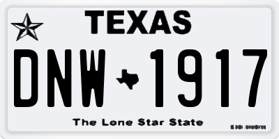 TX license plate DNW1917