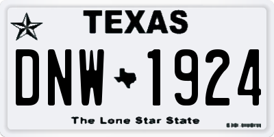 TX license plate DNW1924