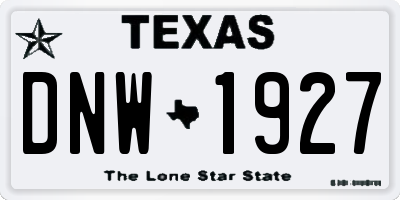 TX license plate DNW1927