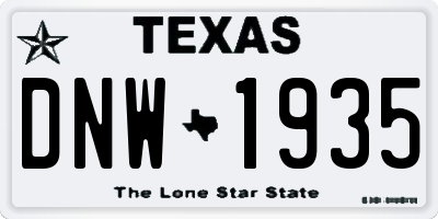 TX license plate DNW1935