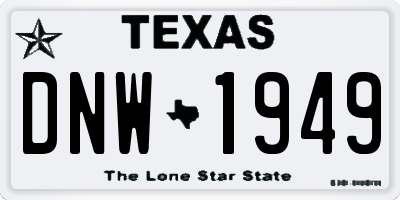 TX license plate DNW1949