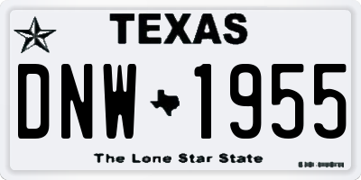 TX license plate DNW1955