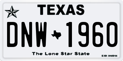 TX license plate DNW1960