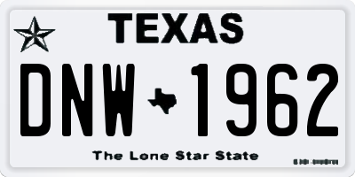 TX license plate DNW1962