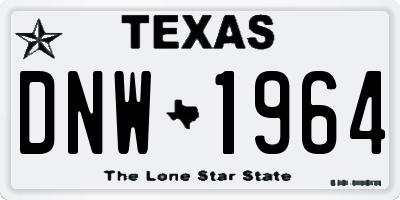 TX license plate DNW1964