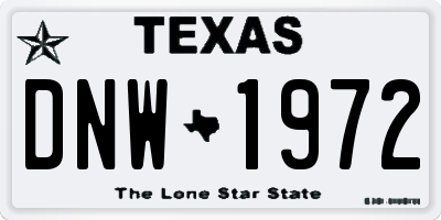 TX license plate DNW1972