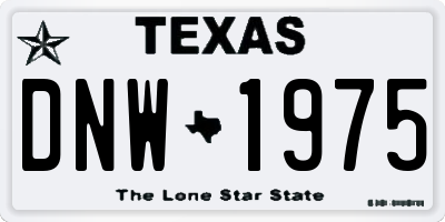 TX license plate DNW1975