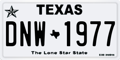 TX license plate DNW1977