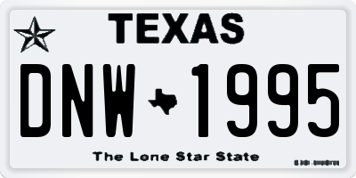 TX license plate DNW1995