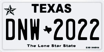 TX license plate DNW2022