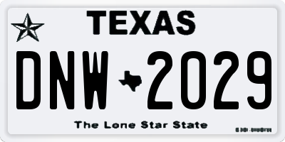 TX license plate DNW2029