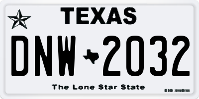 TX license plate DNW2032
