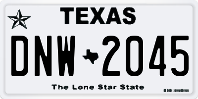 TX license plate DNW2045