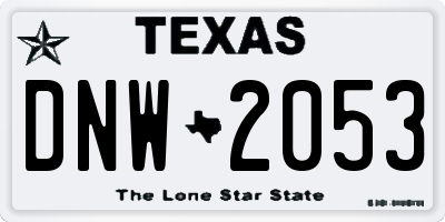 TX license plate DNW2053