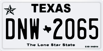 TX license plate DNW2065