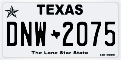 TX license plate DNW2075