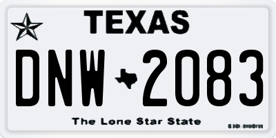 TX license plate DNW2083
