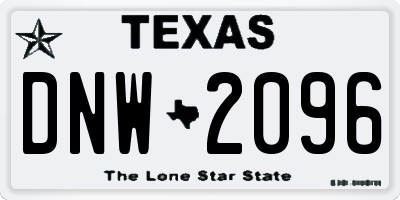 TX license plate DNW2096