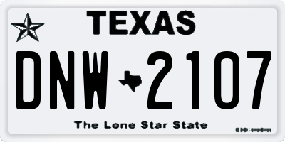 TX license plate DNW2107