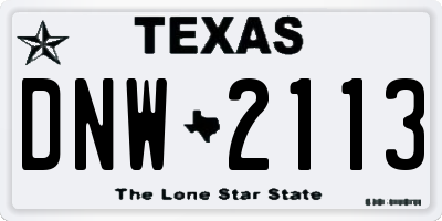 TX license plate DNW2113