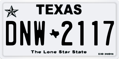 TX license plate DNW2117