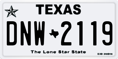 TX license plate DNW2119