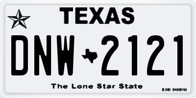 TX license plate DNW2121